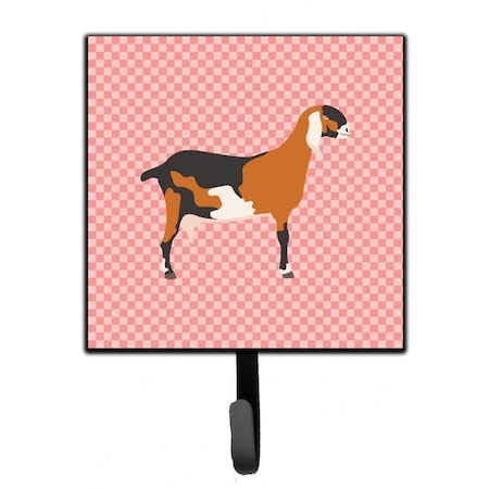 Carolines Treasures Anglo Nubian Goat Pink Check Leash or Key Holder BB7883SH4